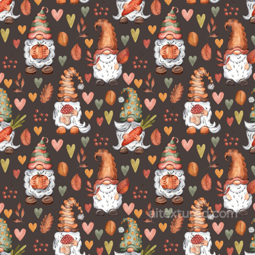 Featuring Watercolor Christmas Gnome Fabric Pattern seamless Watercolor Christmas PBR texture