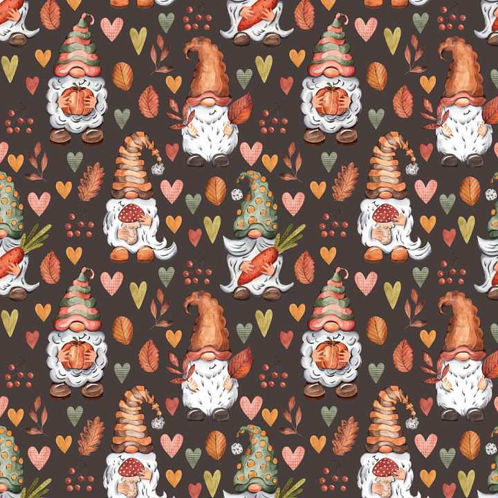Featuring Watercolor Christmas Gnome Fabric Pattern seamless PBR texture preview