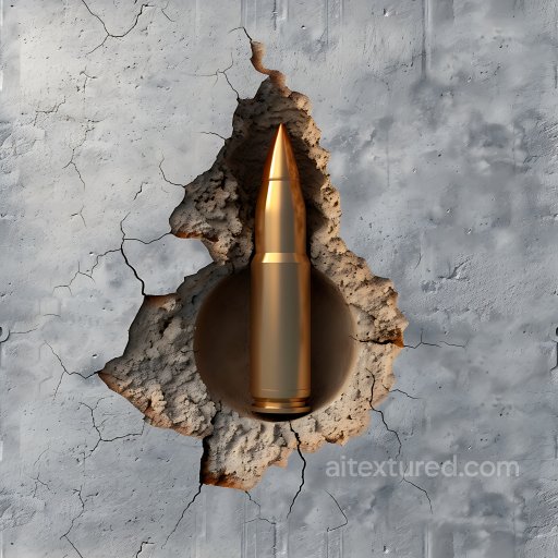 cracked concrete PBR texture featuring detailed bullet hole damage seamless Cracked & Holes PBR texture