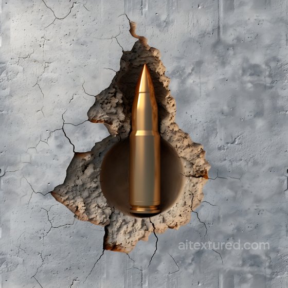 cracked concrete PBR texture featuring detailed bullet hole damage Cracked & Holes texture preview