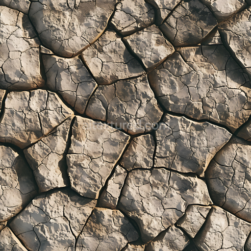 Preview — Seamless 3D Cracked Dry Soil Stone Ground PBR Texture with Natural Erosion