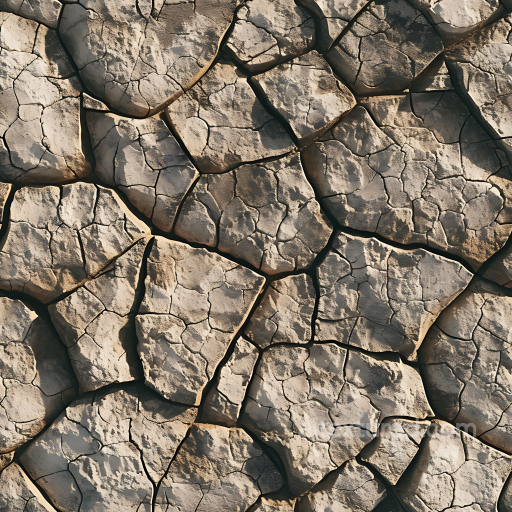 Cracked Dry Soil Stone Ground PBR Texture with Natural Erosion seamless Stone PBR texture