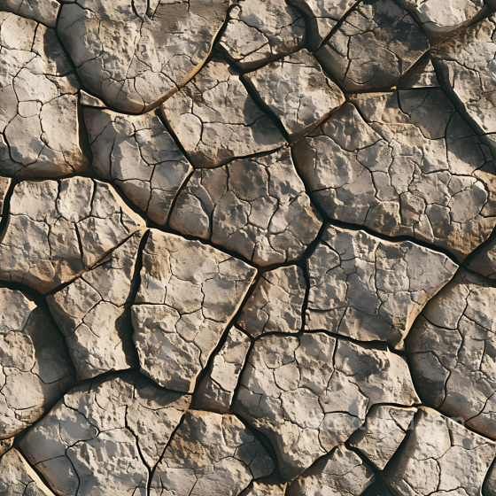Cracked Dry Soil Stone Ground PBR Texture with Natural Erosion Stone texture preview