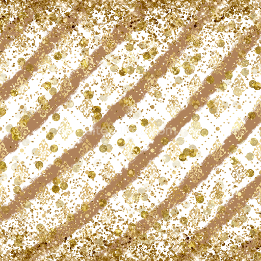 Seamless 3D PBR Christmas Glitter Fabric Texture with Gold Sparkles and Striped Pattern