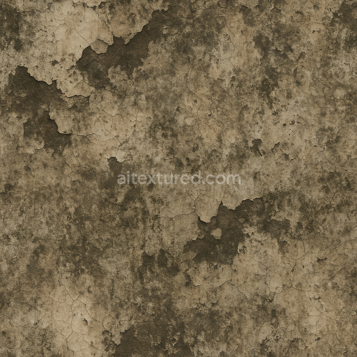 Seamless 3d texture pbr 8k haunted house siding with crumbling plaster and moldy walls
