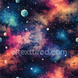 seamless Seamless 3D PBR Space Texture Featuring Vibrant Nebula Clouds and Celestial Bodies texture 8k free download PBR