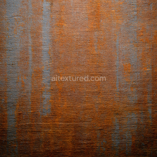 Seamless 3D Rusty Cracked Metal PBR Texture with Orange and Blue Patina