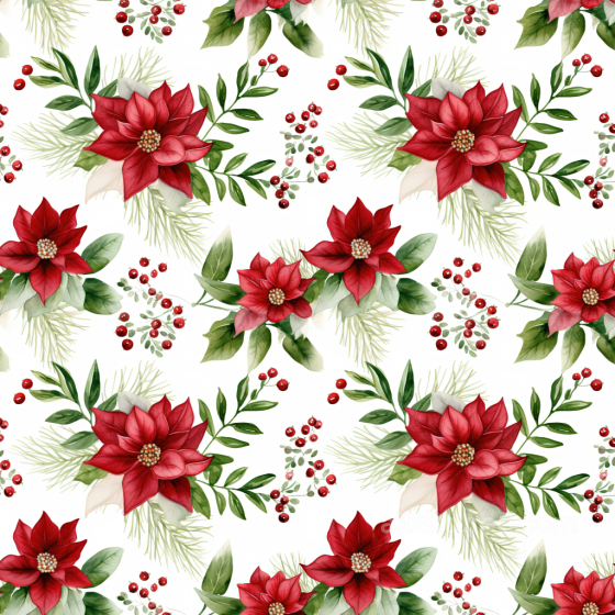 Christmas Watercolor Floral Texture with Red Poinsettias and Greenery Christmas Watercolor texture preview