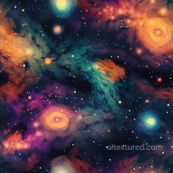 Space PBR Texture Featuring Colorful Cosmic Nebula and Starfield Star, space, planets texture preview