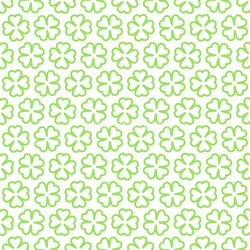 Seamless 3D PBR Texture of Light Green Clover Leaf Pattern on White Fabric