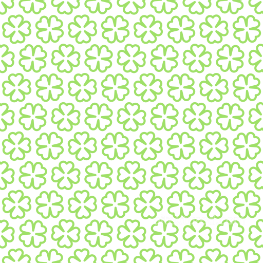 St Patrick Texture of Light Green Clover Leaf Pattern on White Fabric seamless St patrick PBR texture