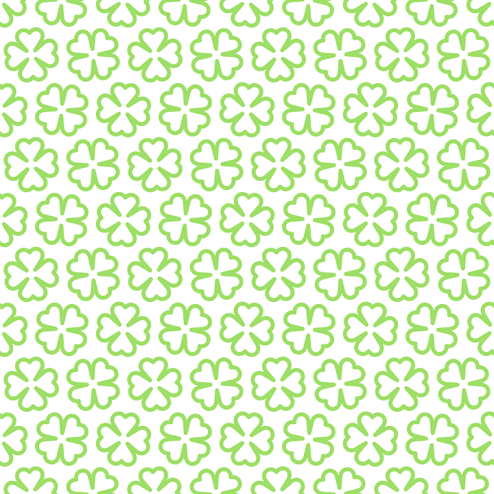 St Patrick of Light Green Clover Leaf Pattern on White Fabric seamless PBR texture preview