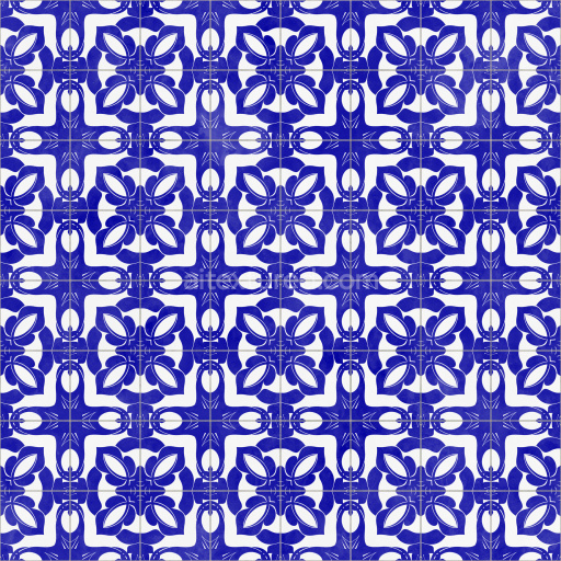 Tile Seamless Pattern Blue Decorative Ceramic Smooth Glossy Modern Stylish