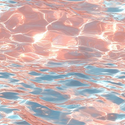Water Texture Featuring Reflective Waves and Soft Pink Illumination seamless Water PBR texture