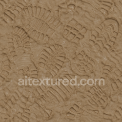 seamless Seamless 3d texture pbr 8k muddy puddle with overlapping boot prints on wet mud texture 8k free download PBR