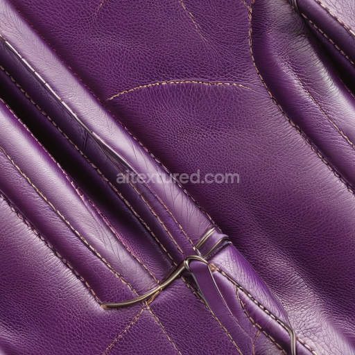 Seamless 3D purple pebbled leather PBR texture with detailed stitching and fine grain