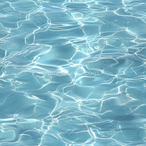 Seamless 3D Pool Water PBR Texture Featuring Bright Blue Waves and Caustic Reflections