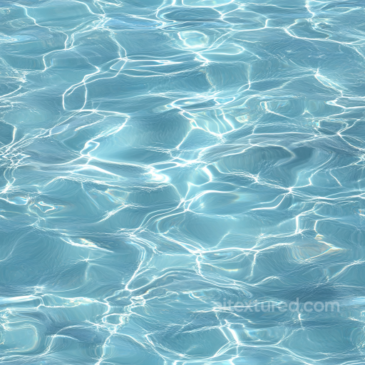 Pool Water PBR Texture Featuring Bright Blue Waves and Caustic Reflections seamless Water PBR texture
