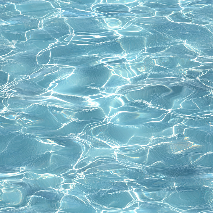 Pool Water Featuring Bright Blue Waves and Caustic Reflections seamless PBR texture preview