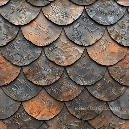 Layered Embossed Brown Leather Scales Texture seamless Leather PBR texture