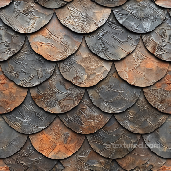 Layered Embossed Brown Leather Scales Texture Leather texture preview