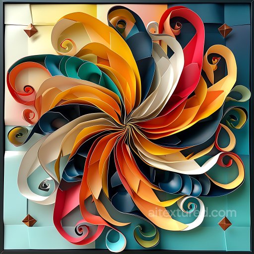 Animal - Seamless 3D PBR Texture Featuring Vibrant Cephalopod Origami Folds in Warm and Cool Colors texture preview