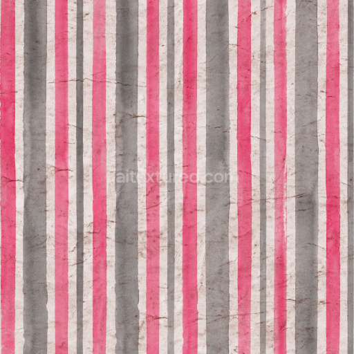 Seamless 3D PBR Watercolor Stripes Paper Texture with Red and Gray Vertical Lines