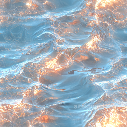 Water Texture Featuring Realistic Smooth Waves and Radiant Light Reflections seamless Water PBR texture