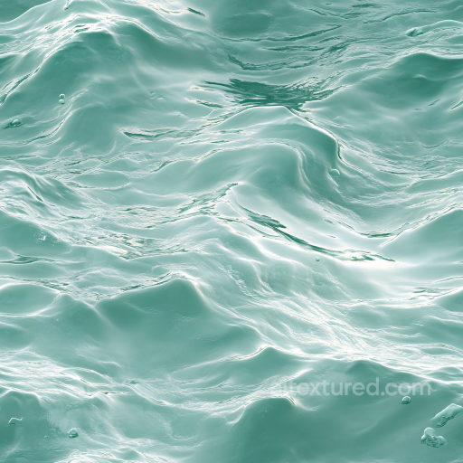 Water PBR Texture Featuring Turquoise Ocean Surface with Soft Waves seamless Water PBR texture