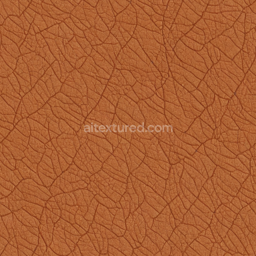 Seamless 3D Cracked Brown Leather PBR Texture with Distinct Grain and Wrinkles
