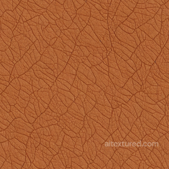 Cracked Brown Leather PBR Texture with Distinct Grain and Wrinkles Leather texture preview
