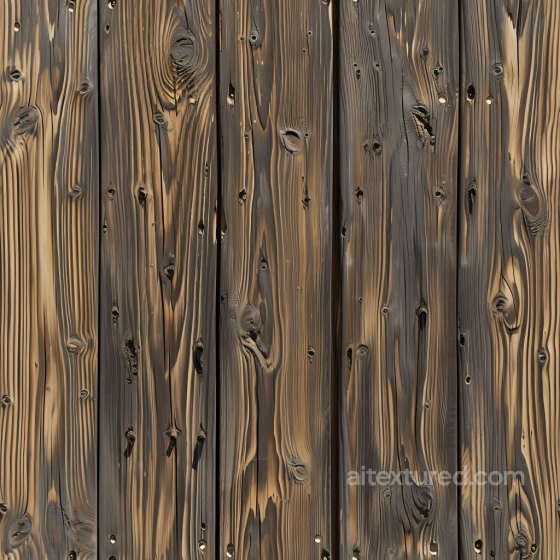 Charred Wood Planks Texture with Distinct Knots & Grain Wood texture preview