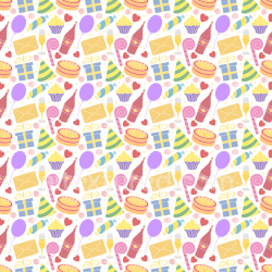 seamless Seamless 3D PBR Texture of Colorful Birthday Party Icons Pattern texture 8k free download PBR