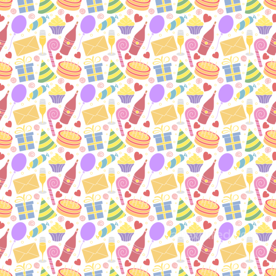 Colorful Birthday Party Icons Pattern Seamless Texture Birthday texture preview
