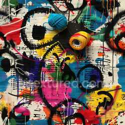 seamless Seamless 3D PBR Texture of Vibrant Colorful Urban Graffiti with Dynamic Paint Strokes and Tagging texture 8k free download PBR