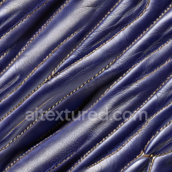seamless Seamless 3D Stitched Glossy Navy Blue Leather PBR Texture with Fine Grain and Wrinkles texture 8k free download PBR