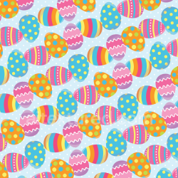 seamless Seamless 3D PBR Texture with Colorful Easter Eggs Pattern on Light Blue texture 8k free download PBR