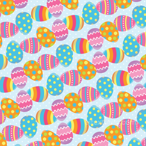 with Colorful Easter Eggs Pattern on Light Blue seamless All Christmas Digital paper PBR texture