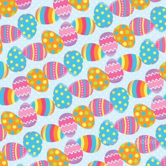 with Colorful Easter Eggs Pattern on Light Blue All Christmas Digital paper texture preview