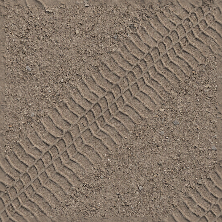 Gravel Tire Mark Gravel Road Track Tire Print Repeat Asphalt seamless PBR texture preview