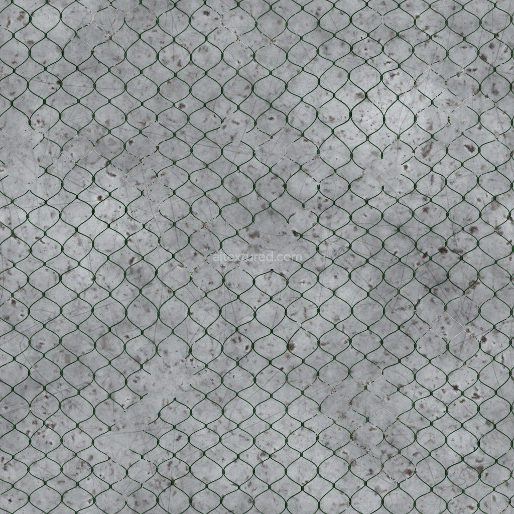 Seamless PBR fence texture with a weathered metal appearance