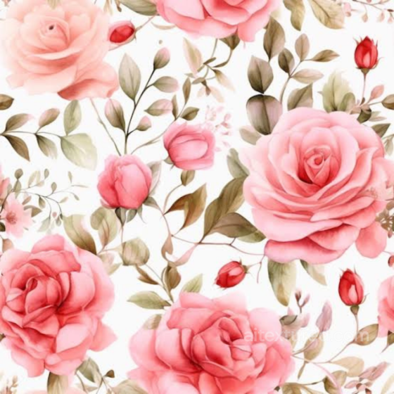 Pink Flower Fabric Texture Featuring Soft Pastel Roses and Delicate Leaves Pink Flower texture preview