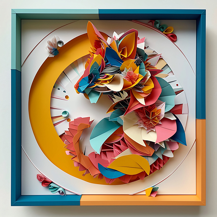 Featuring Colorful Origami-Style Chinchilla Design seamless PBR texture preview