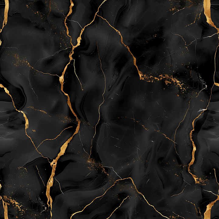 Charcoal Black Marble with Luxury Gold Veins seamless PBR texture preview