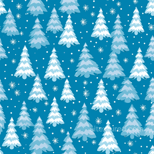 All Christmas Digital paper Texture of Blue Christmas Trees with Snowflakes Pattern seamless All Christmas Digital paper PBR texture