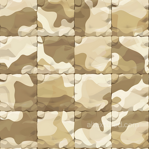 Desert Camouflage PBR Texture with Soft Organic Shapes in Tan and Brown seamless Color Camouflage PBR texture