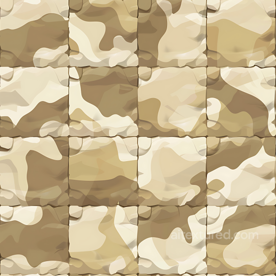 Desert Camouflage PBR Texture with Soft Organic Shapes in Tan and Brown Color Camouflage texture preview