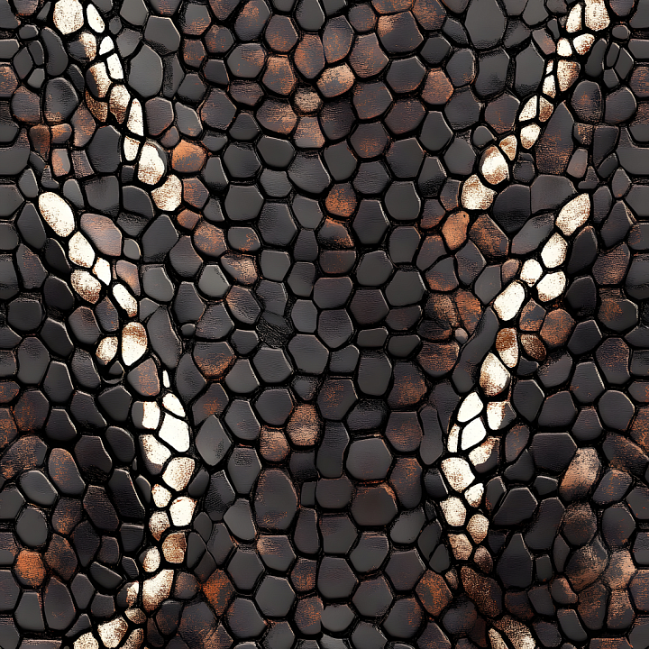 Reptilian Skin with Glossy Scale Detail and Natural Pattern seamless PBR texture preview