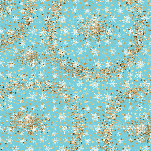 with Blue Background, White Snowflakes & Gold Stars seamless All Christmas Digital paper PBR texture