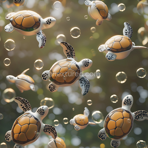 Seamless 3D Inflated PBR Texture Featuring Puffy Turtle Shell Pattern in Natural Tones